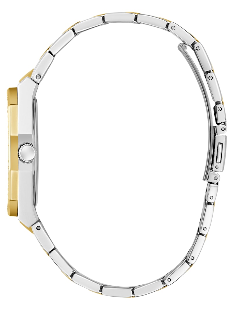 Montre Gûess pour femme GW0770L4, acier doré bicolore avec zircone