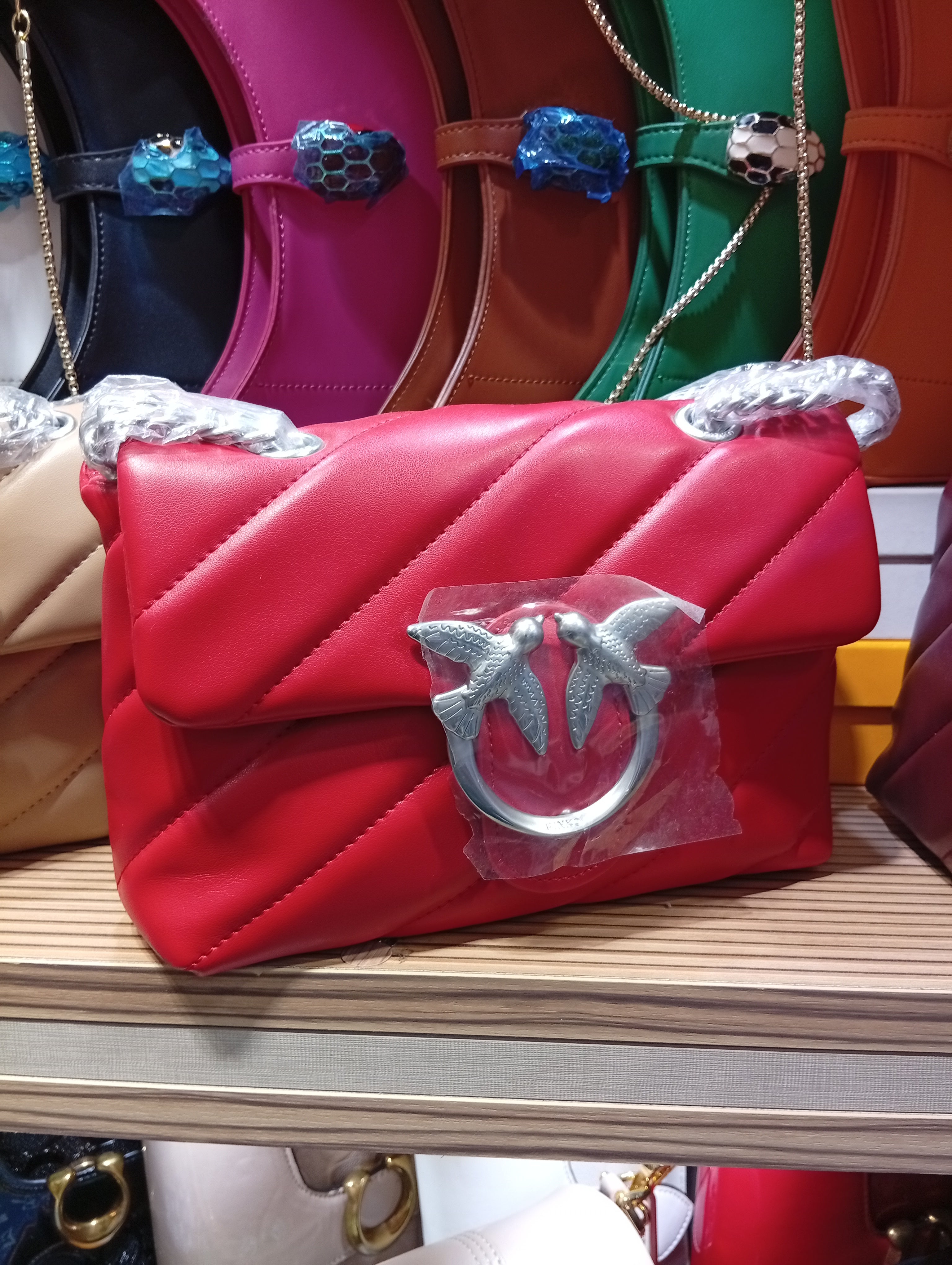PÏNKÔ Sac matelassé Love Mini Rouge