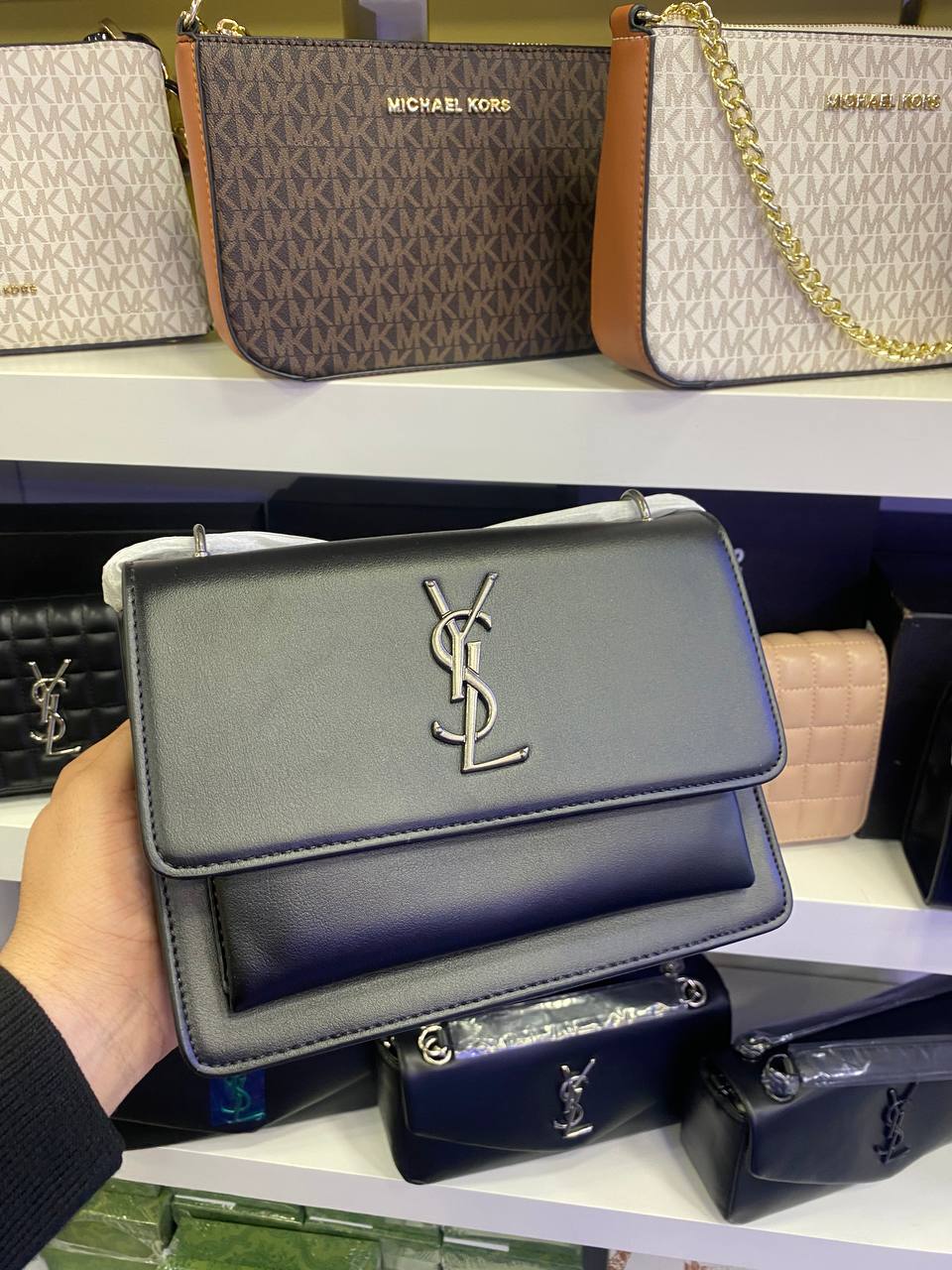 s@int laurent sunset medium cross-body bag black