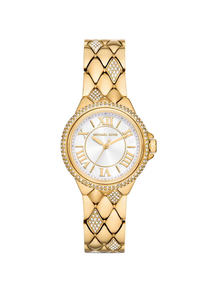 MK pour femme Mini montre Camille dorée avec pierres pavées, MK4801