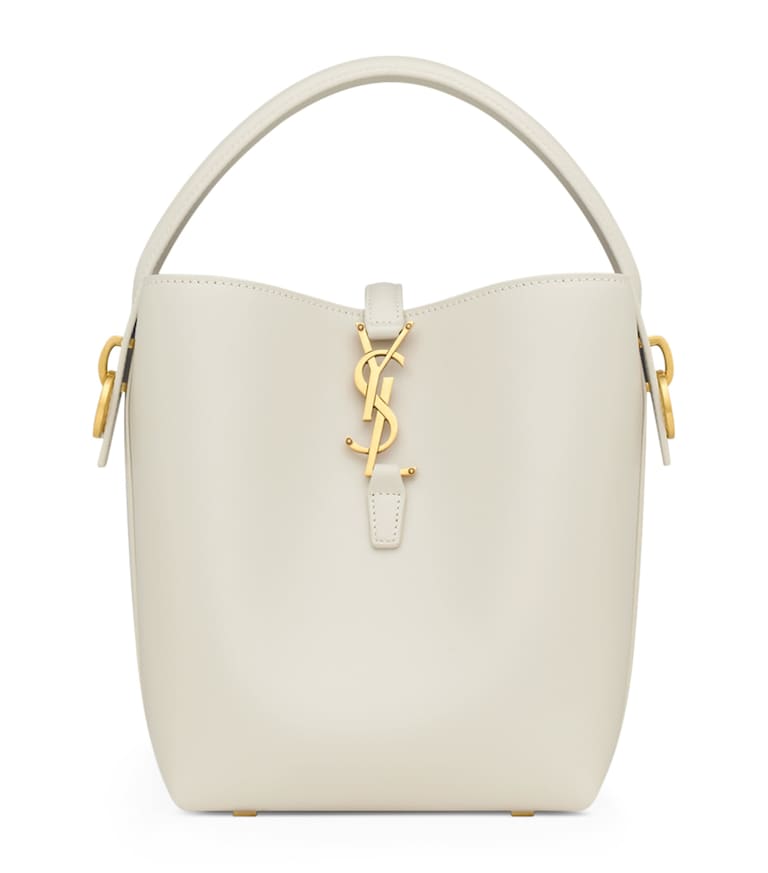 YSL Petit sac seau Le 37 de veau blanc