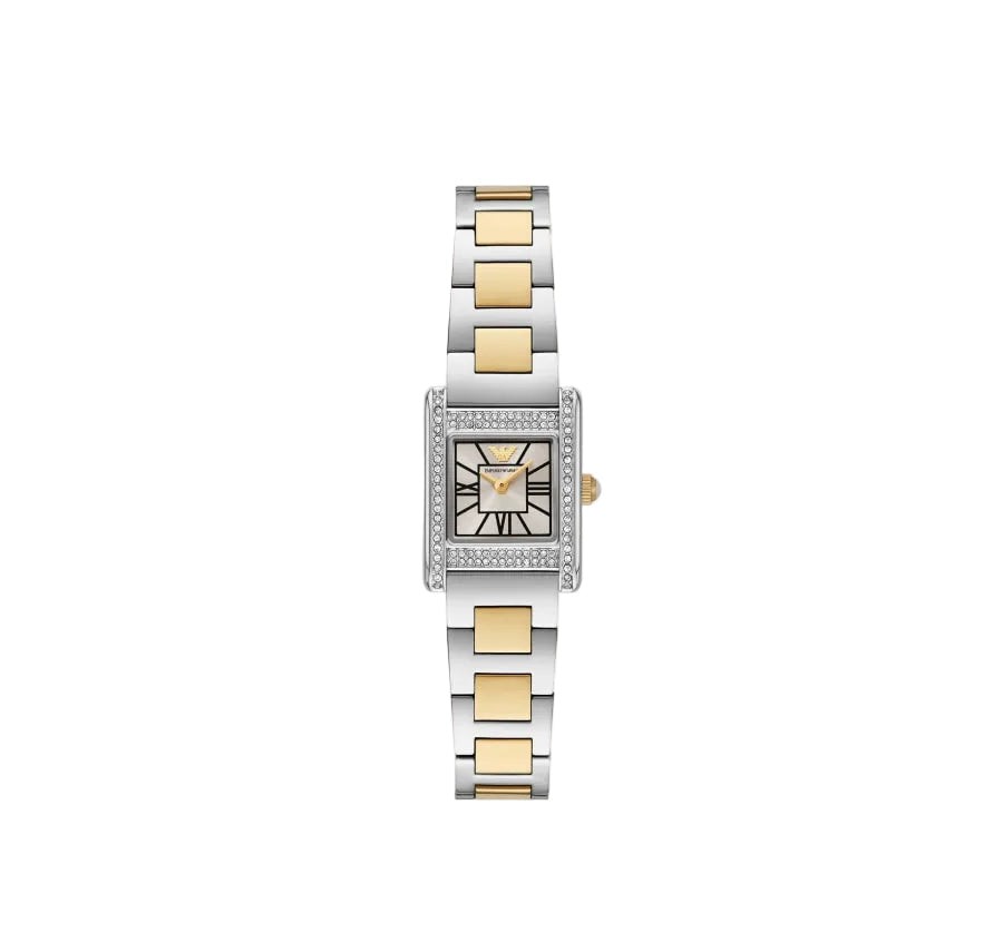 Emporio Armani Montre à deux aiguilles en acier inoxydable doré