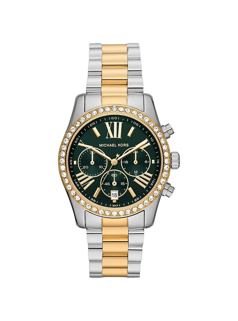 MK Montre Lexington Pavé bicolore surdimensionnée
