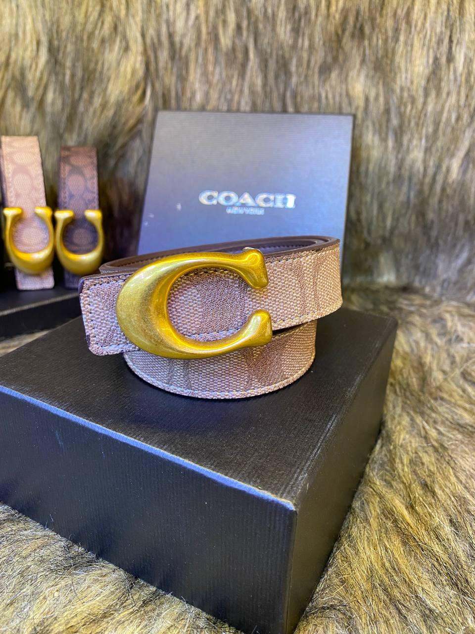 Ceinture Réversible Sculptée Signature En Toile Signature