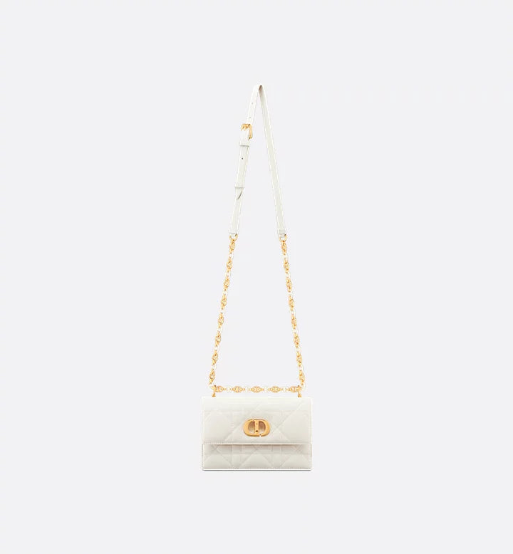 Diôr Mini sac Miss Caro d'agneau Macrocannage couleur latte