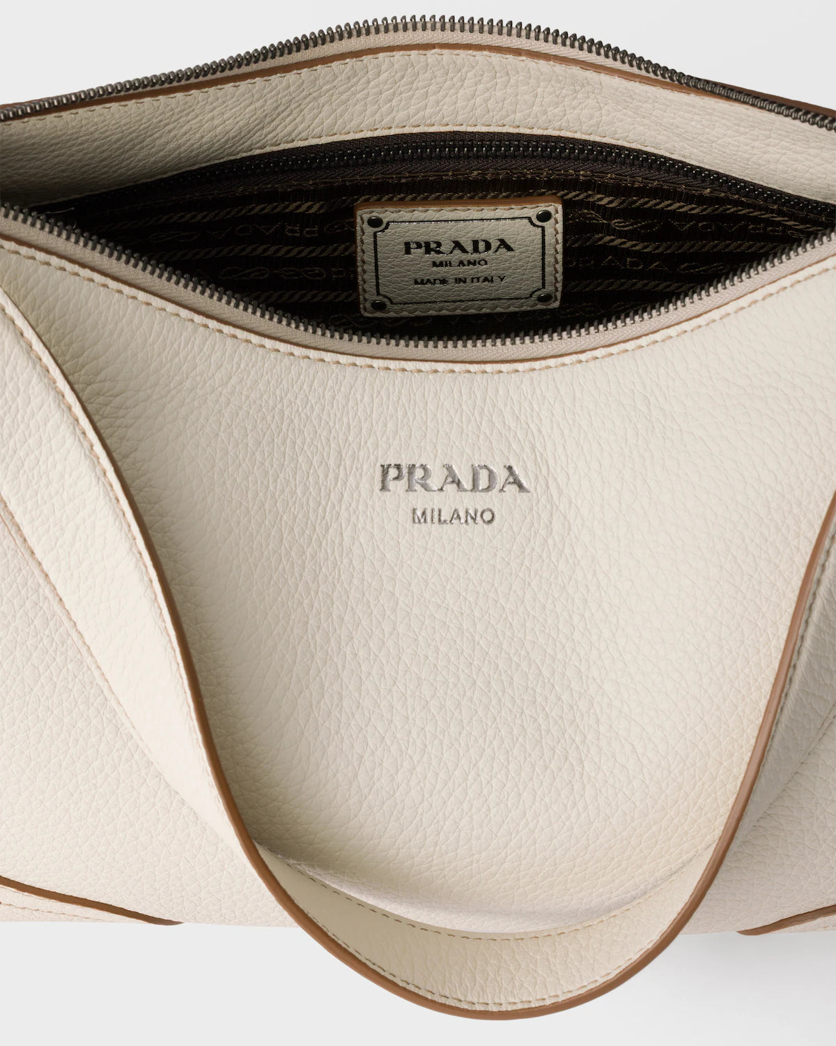 Grand sac porté épaule en cuir Prada Aimée