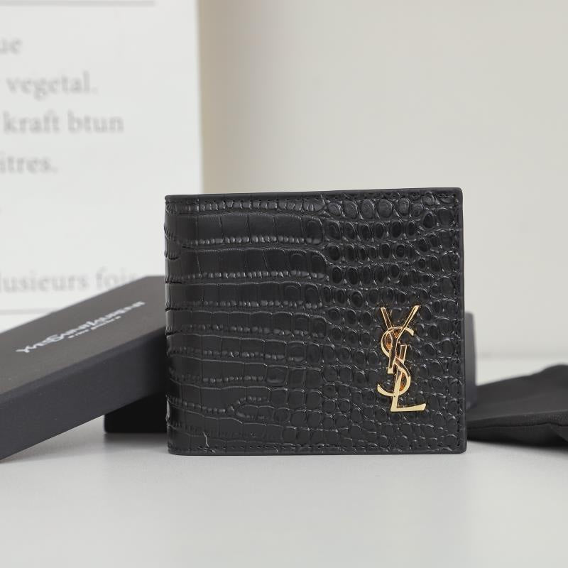 YSL TINY CASSANDRE PORTEFEUILLE EAST/WEST MAT EMBOSSÉ CROCODILE
NOIR