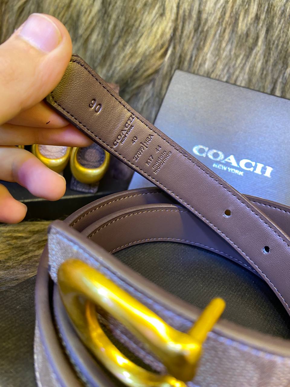 Ceinture Réversible Sculptée Signature En Toile Signature