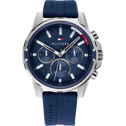 TMY Hilfiger Men's Watch 1791791 blue silicone strap