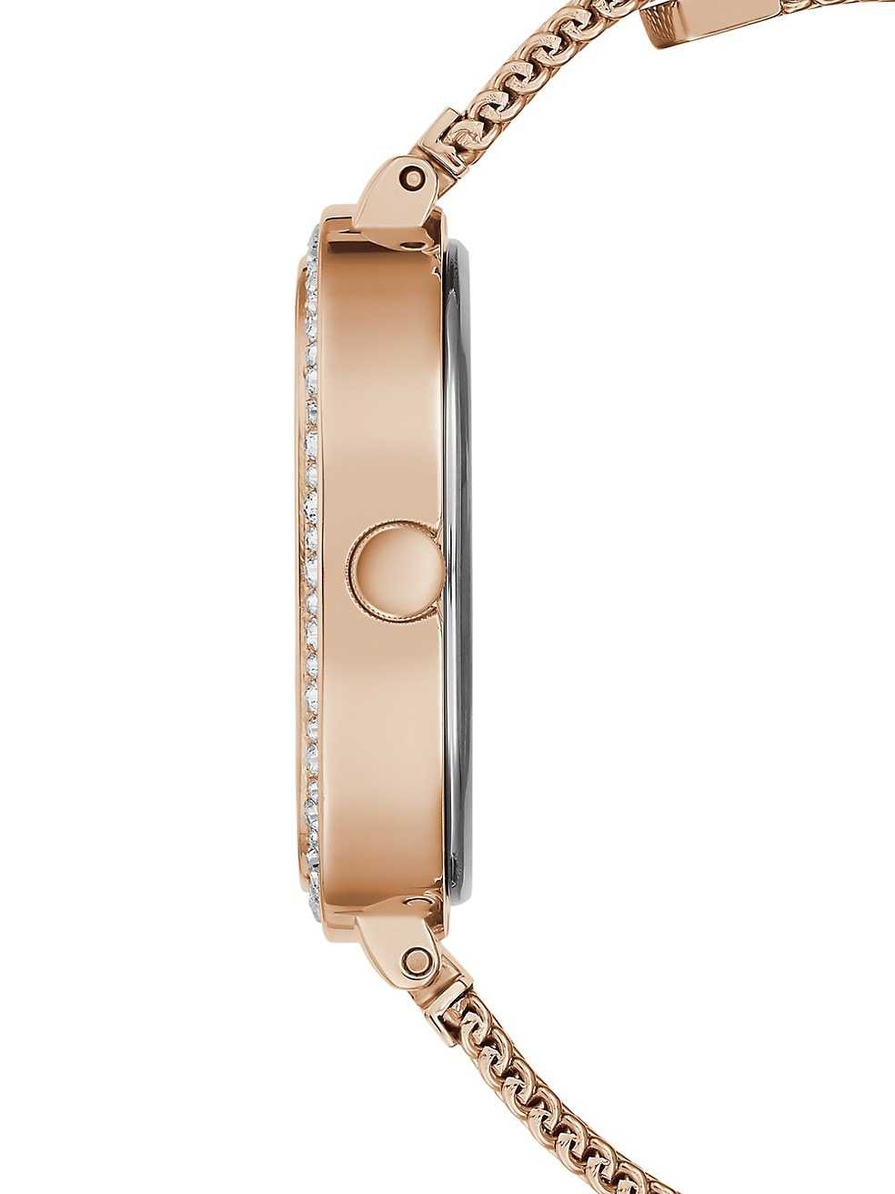 Gûess Montre analogique à filet en rose dorée