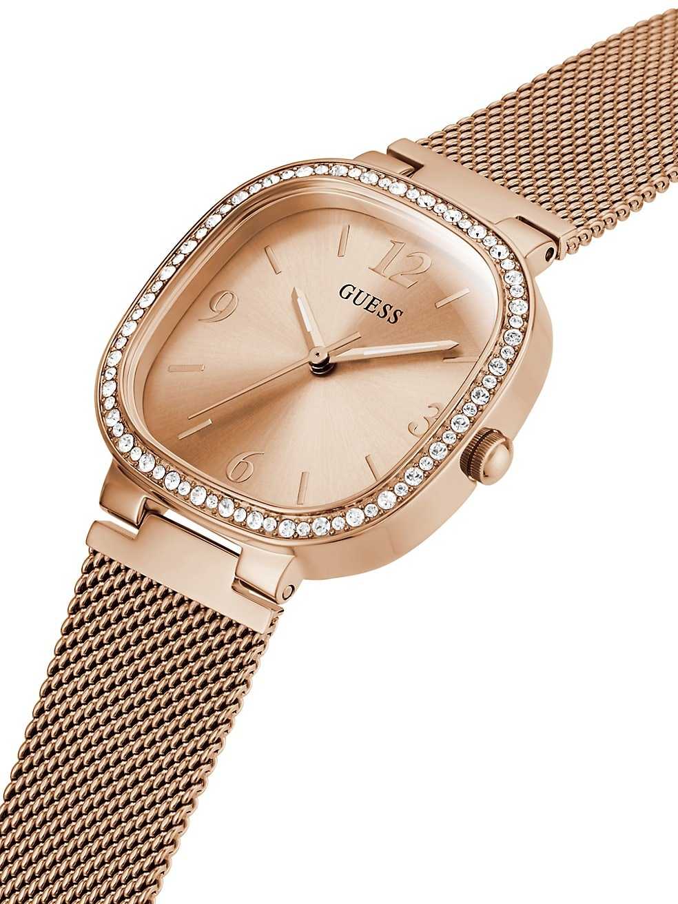 Gûess Montre analogique à filet en rose dorée