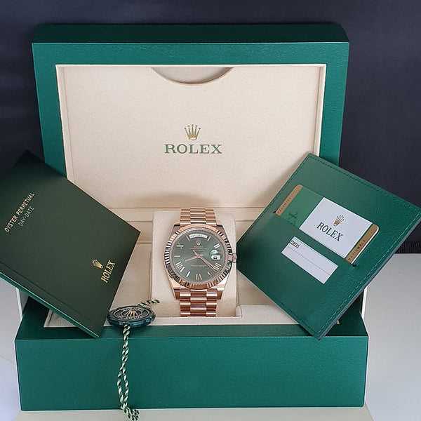 Montre Rlx DayDate 40 Olive Rose Gold Pour Homme