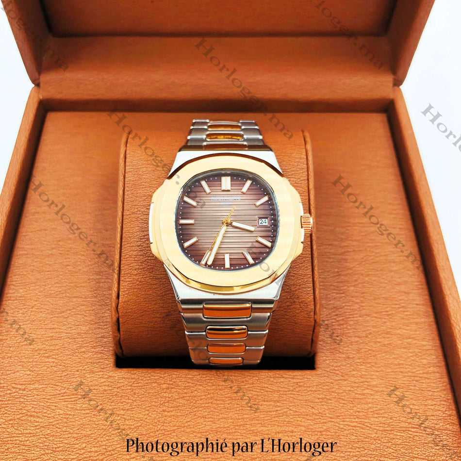 P@tek Philippe A384EAP Rosegold Silver Brown Dial