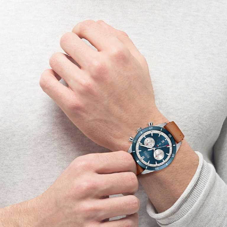 Hugô Bôss Santiago pour homme en cuir tabac