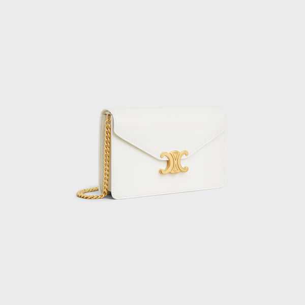 POCHETTE AVEC CHAÎNE MARGO VEAU BRILLANT BLANC