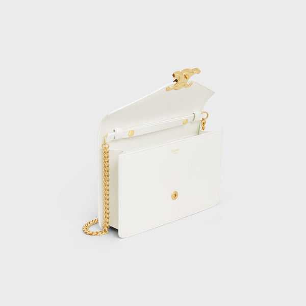 POCHETTE AVEC CHAÎNE MARGO VEAU BRILLANT BLANC