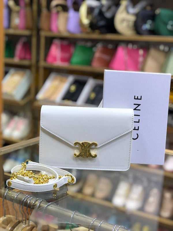 POCHETTE AVEC CHAÎNE MARGO VEAU BRILLANT BLANC