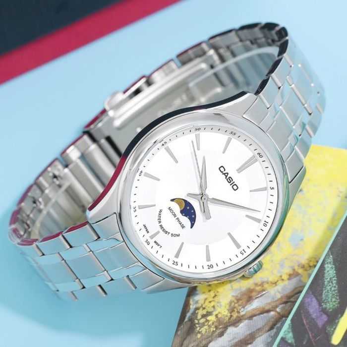 C@sio Moon phase en cadran blanc pour homme