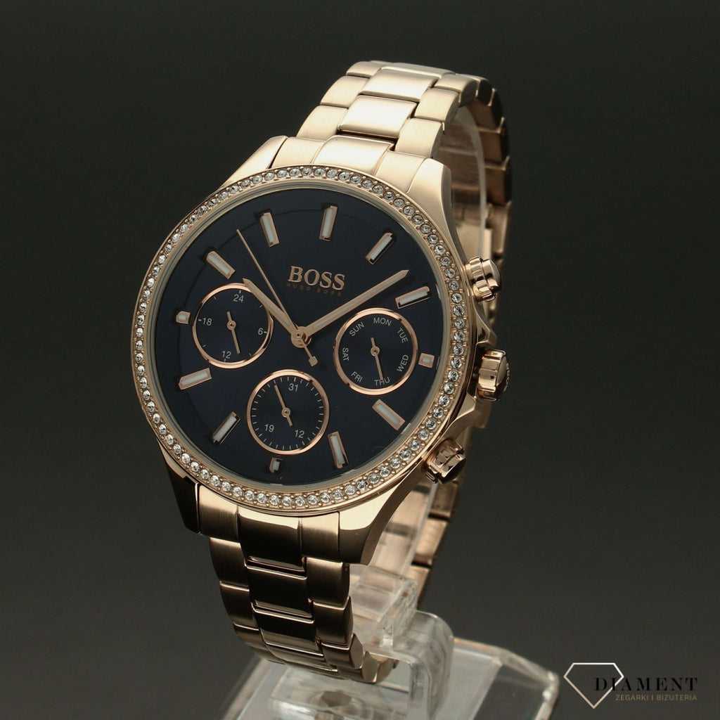 Hûgô Bôss Women’s Blue Dial Ionic Plated Carnation Gold