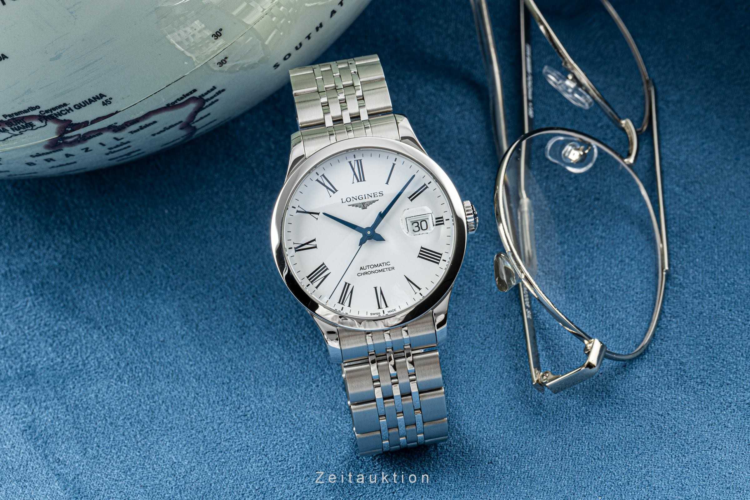 Montre Longines Record Automatique à Cadran Blanc