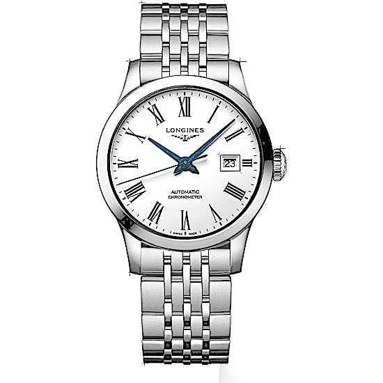 Montre Longines Record Automatique à Cadran Blanc