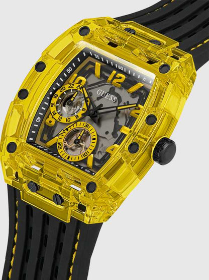 GSS Mens Black Yellow Multi-function Watch