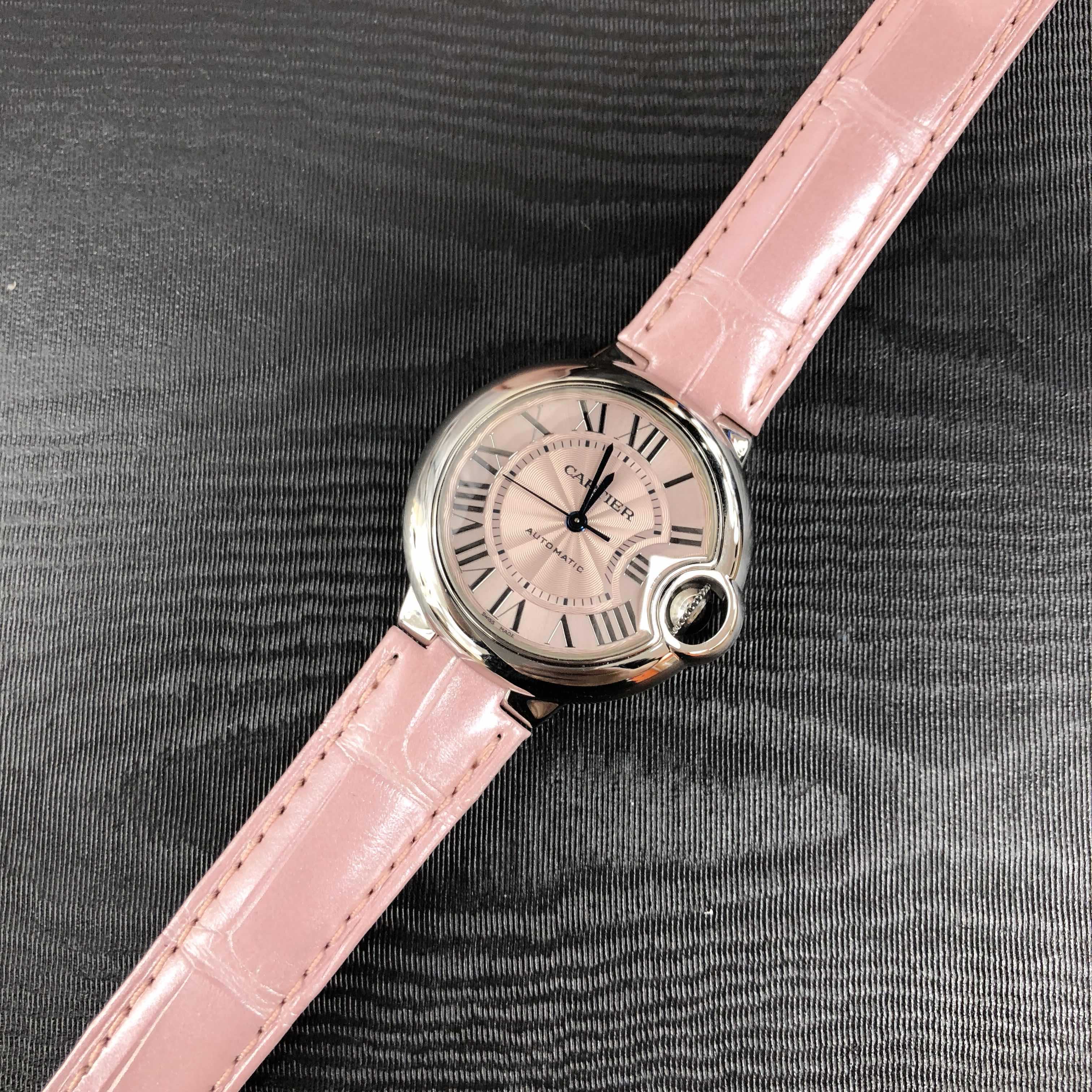 C@rtier Women's WSBB0002 Ballon Bleu Pink Leather Watch