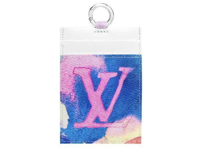 LV Porte-cartes aquarelle LV sur sangle Multicolore