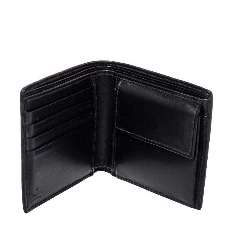 GG Black Guccissima Web Bifold Wallet