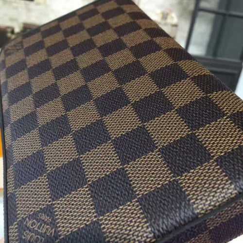 LV N63032 Pochette Felicie Chain Wallet Damier Ebene Canvas