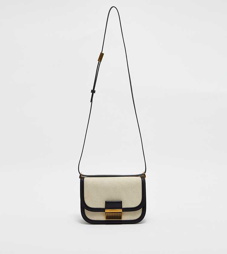 Charlot Canvas Crossbody Bag - Black