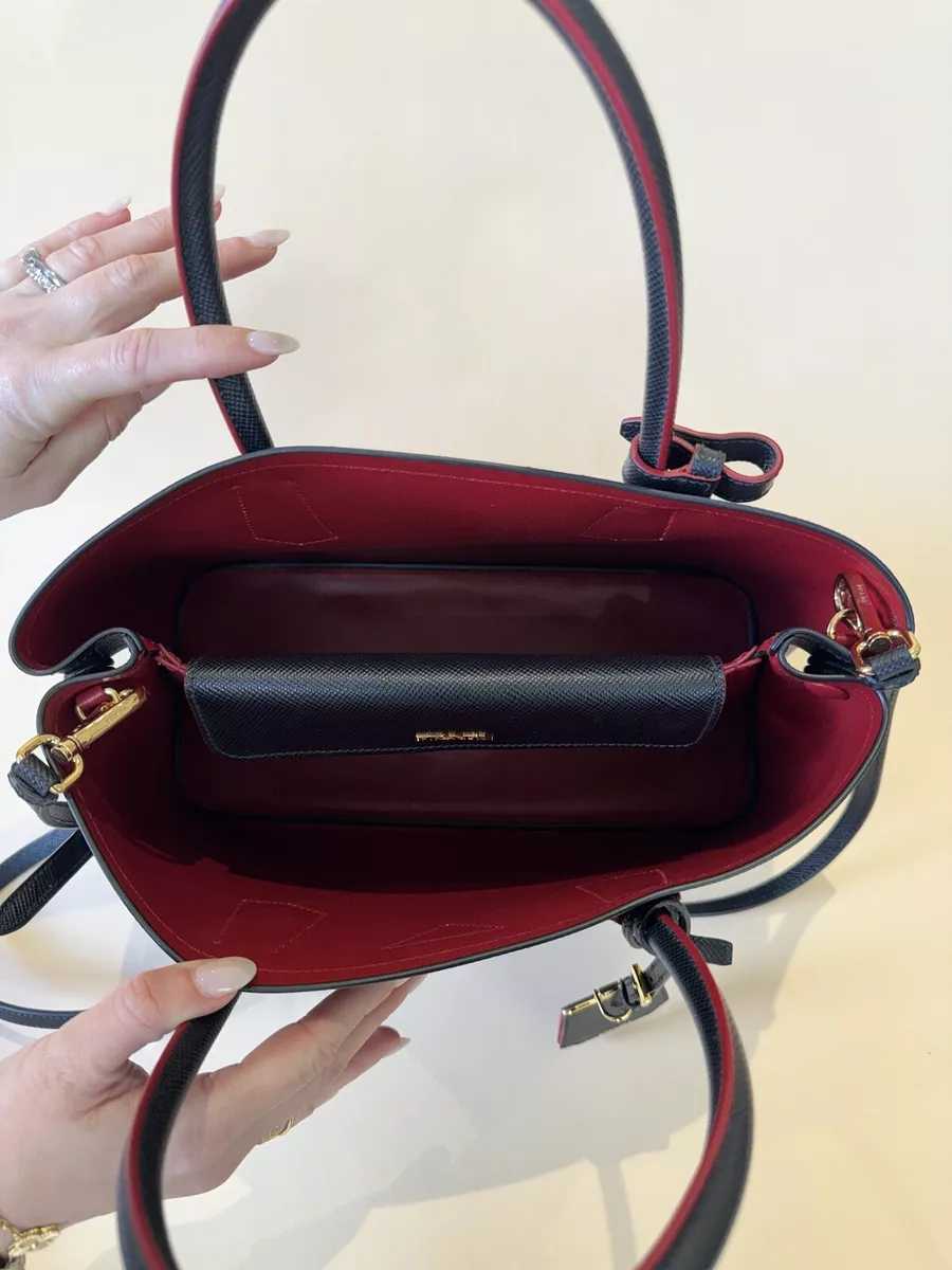 Pr@da
Black Saffiano Leather Double Mini Bag