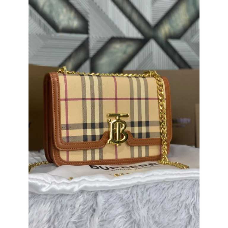 Burberrÿ TB Monogram Quilted Shoulder Bag