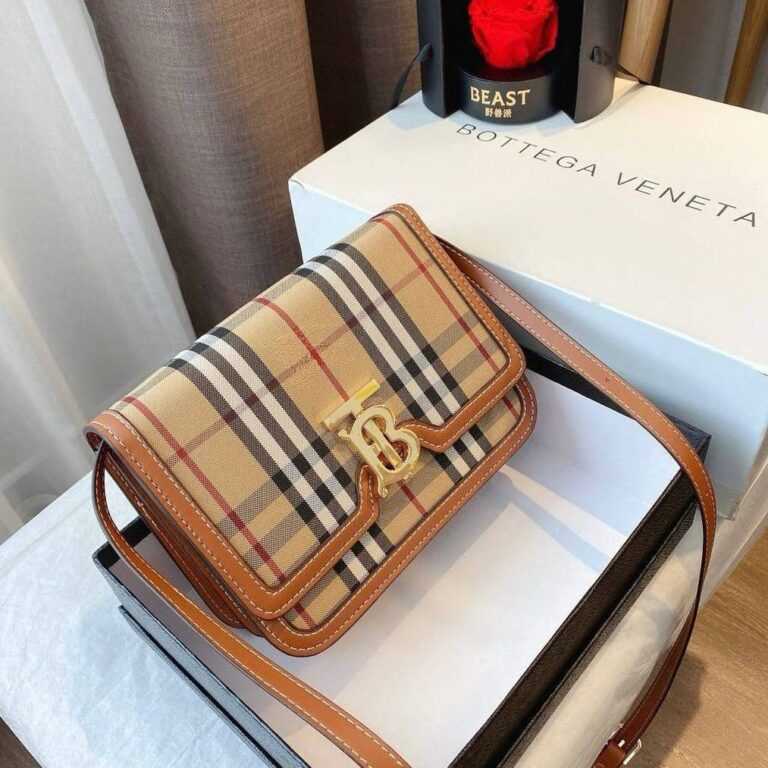 Burberrÿ TB Monogram Quilted Shoulder Bag