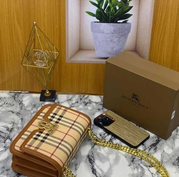 Burberrÿ TB Monogram Quilted Shoulder Bag