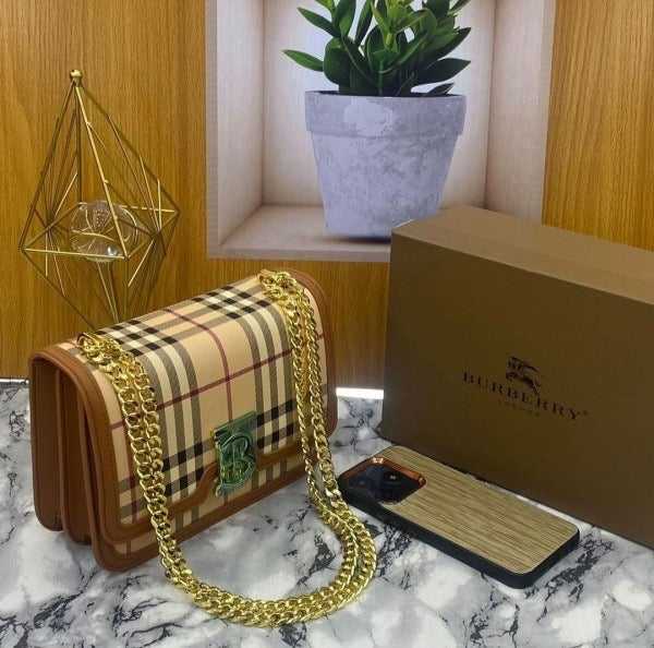 Burberrÿ TB Monogram Quilted Shoulder Bag
