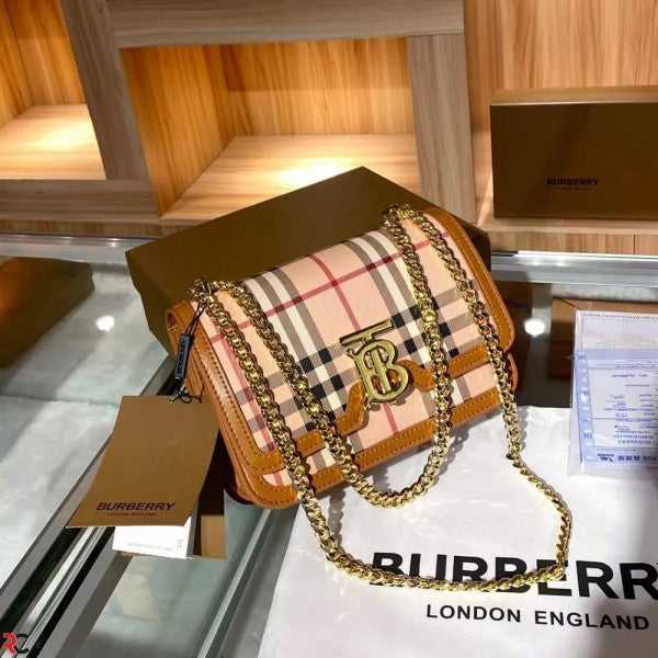 Burberrÿ TB Monogram Quilted Shoulder Bag