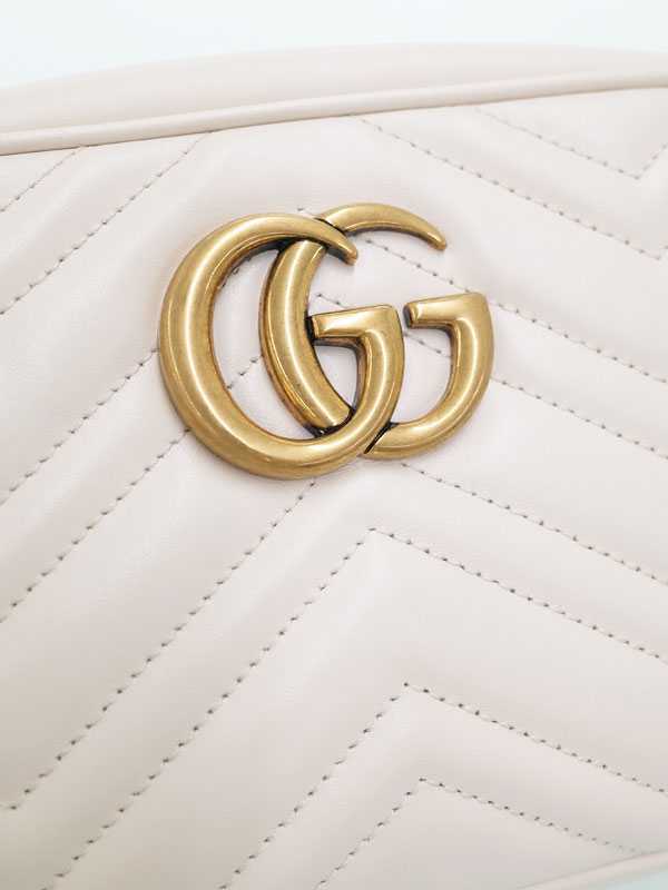 GG Marmont Quilted Small Shoulder Bag Ivory