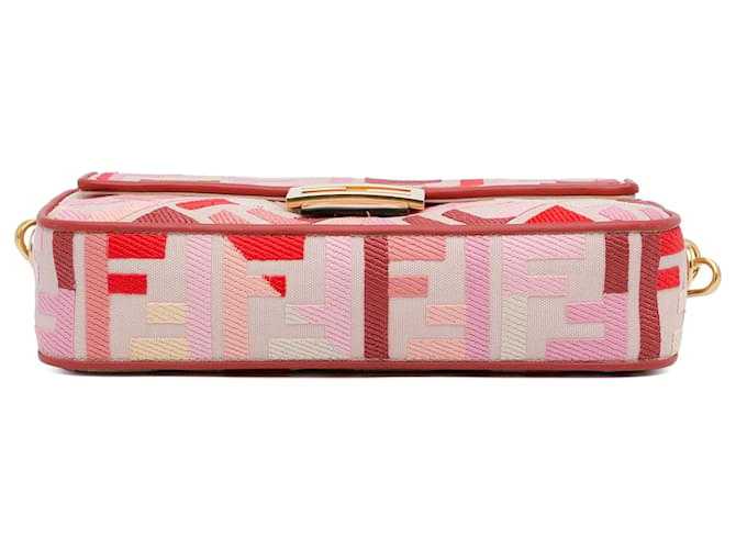 Fêndï Sac à main Baguette brodé Zucca Fendi rose