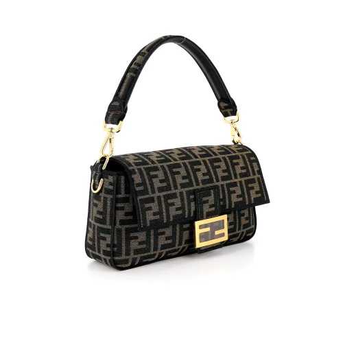 Fêndï Sac bandoulière Baguette Moyen Fendi Monogramme Toile Marron
