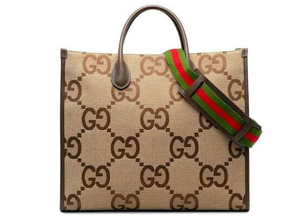 GG Jumbo GG Canvas Tote Bag Brown