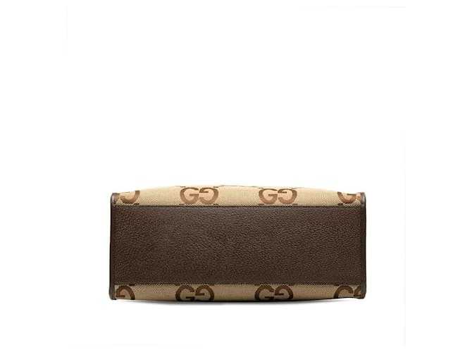 GG Jumbo GG Canvas Tote Bag Brown