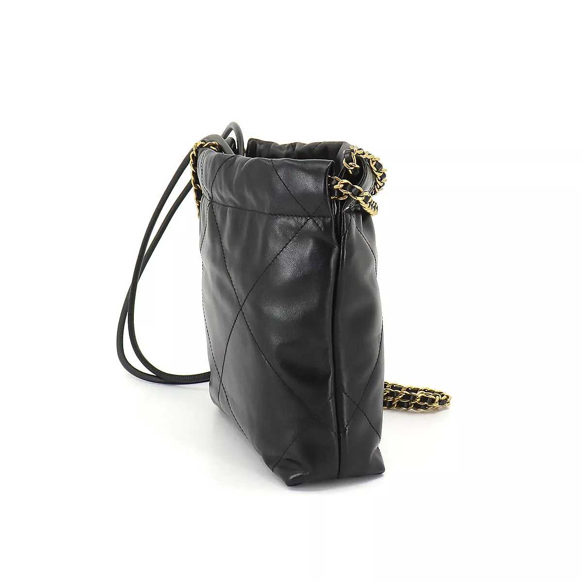 CH@NEL 22 Mini Chain Hand Shoulder Bag Leather Black