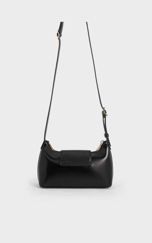 Arwen Belted Shoulder Bag - Black