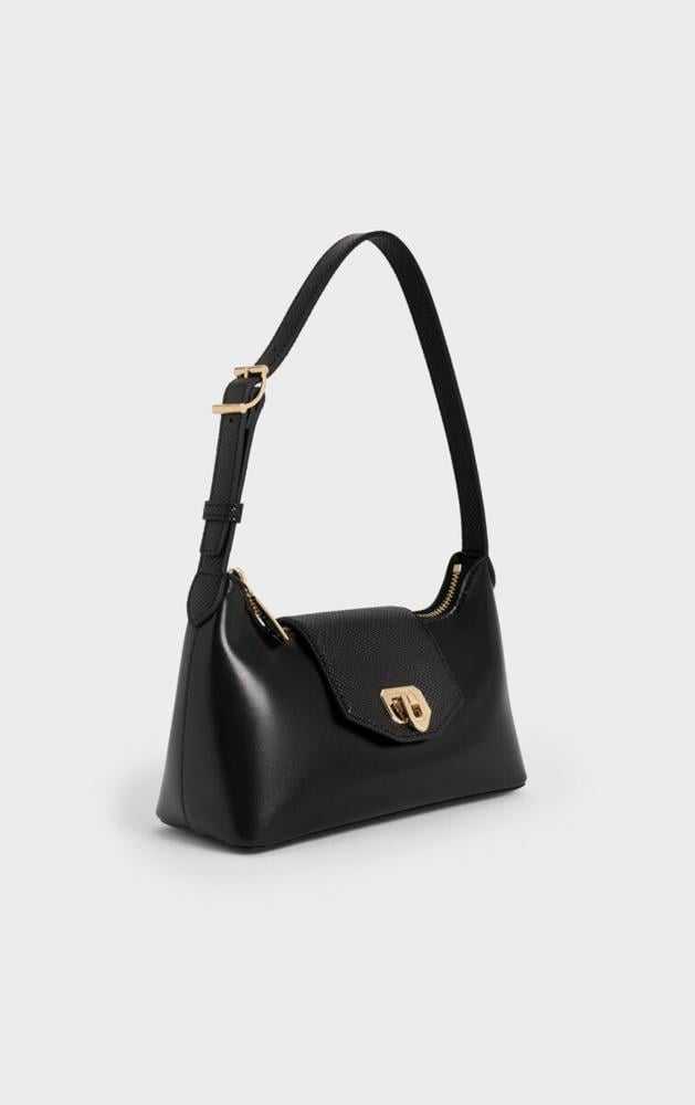 Arwen Belted Shoulder Bag - Black