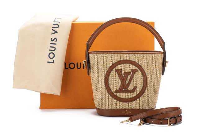 LV Petit bucket bag Raffia Beige