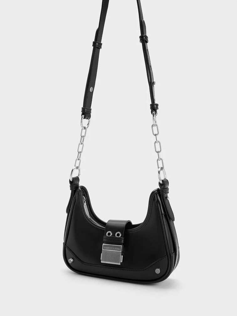 Sac hobo ceinturé Winslet - Noir