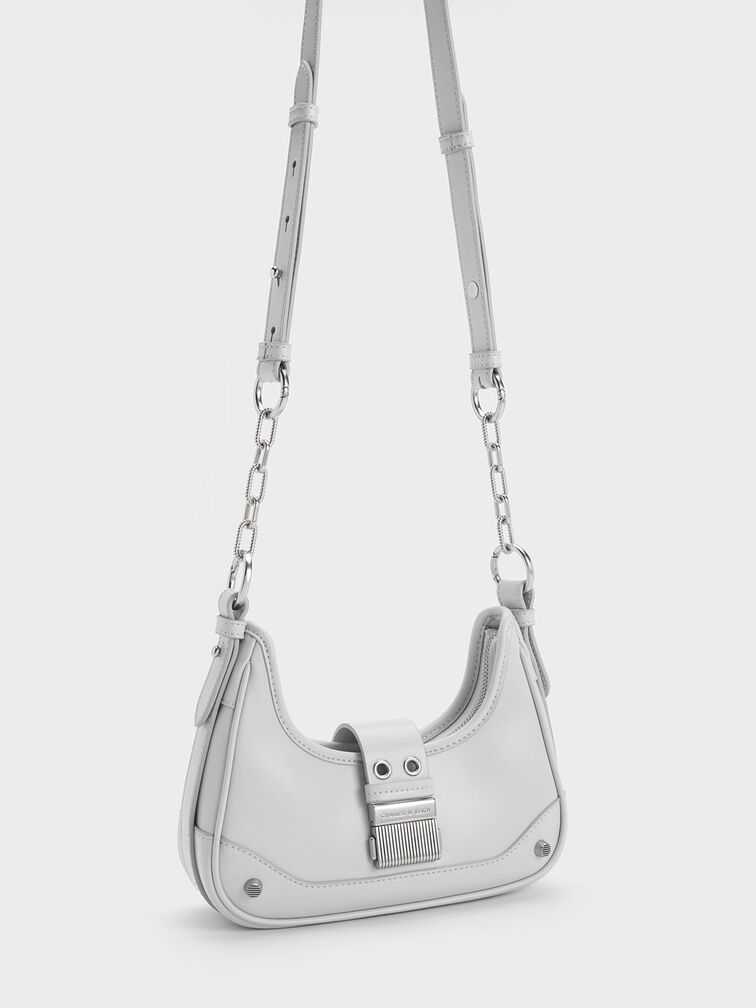 Sac Winslet Belted Hobo Bag - Light Grey