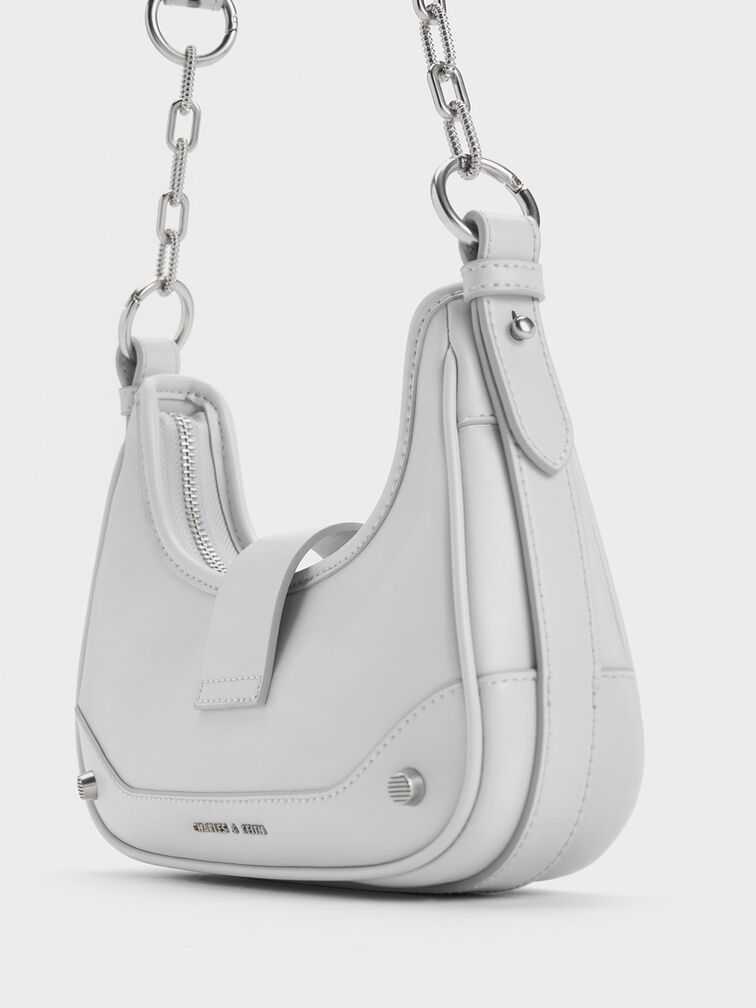 Sac Winslet Belted Hobo Bag - Light Grey