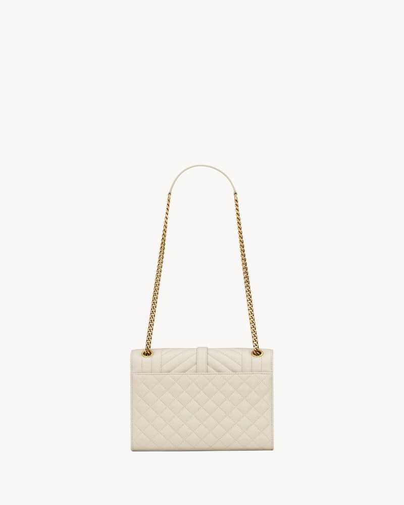 YSL ENVELOPE MEDIUM  d’agneau MATELASSÉ
BLANC VINTAGE